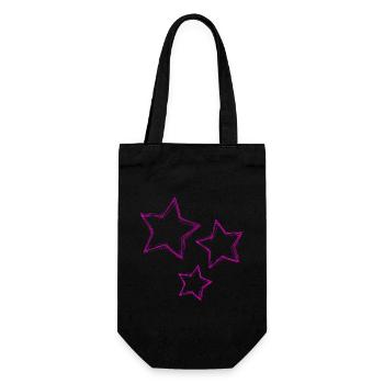 STERN. STERNE. STERN. STERNE. FEST. JAHRESTAG - Geschenkbeutel für Flaschen - Schwarz - Vorne