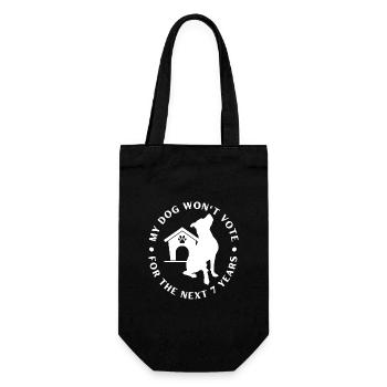 My dog won't vote - Gift Bag for Bottles - black - Front