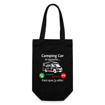 camping car m'appelle faut que j'y aille ! - Sac à bouteille - noir - Devant
