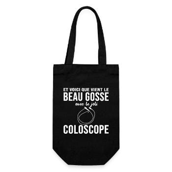Médicin beau gosse type coloscope drôle cadeau - Sac à bouteille - noir - Devant