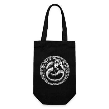 Snake - Gift Bag for Bottles - black - Front