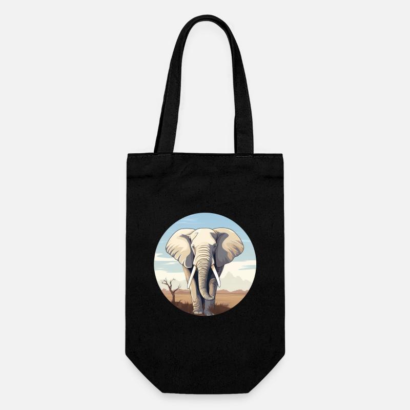 Elefant - Geschenkbeutel für Flaschen - Schwarz