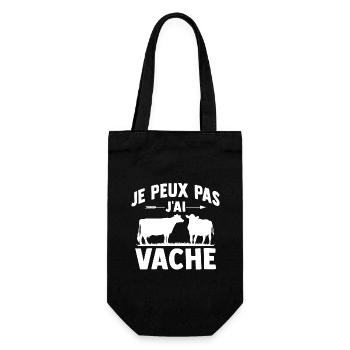 j'peux pas j'ai vache - Sac à bouteille - noir - Devant