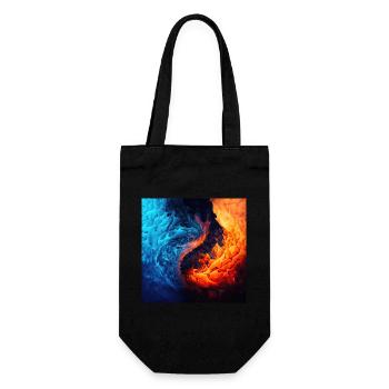 Water And Flame Pattern - Gift Bag for Bottles - black - Front