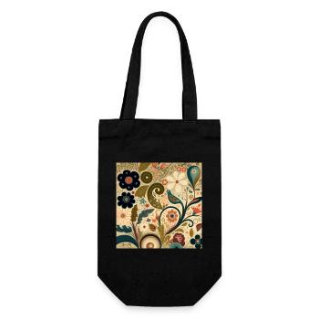 Motif floral automnal botanique - Sac à bouteille - noir - Devant