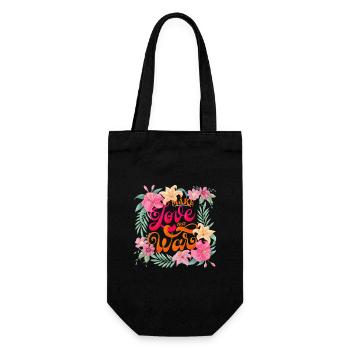 Make Love. Not War - Geschenkbeutel für Flaschen - Schwarz - Vorne