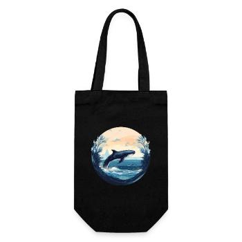 Whale - Gift Bag for Bottles - black - Front