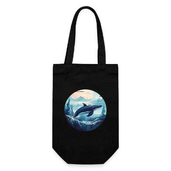 Whale - Gift Bag for Bottles - black - Front