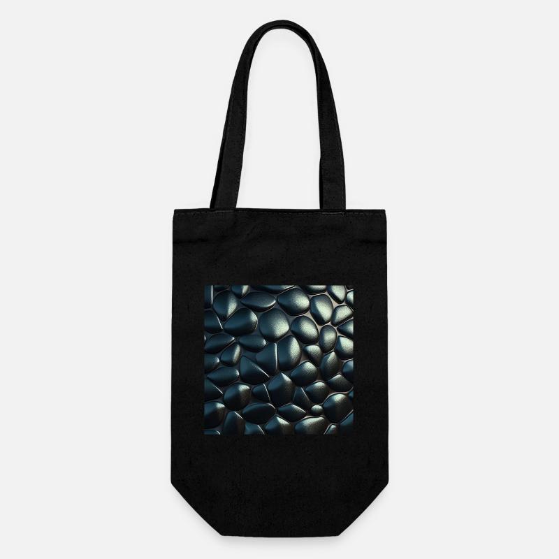 Black Cobblestone Metallic Textured Pattern - Gift Bag for Bottles - black