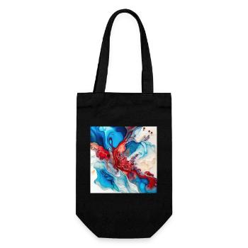 Red White And Blue Paint Swirl Pattern - Gift Bag for Bottles - black - Front