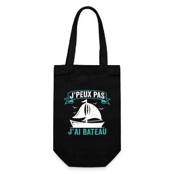 j'peux pas j'ai bateau voilier cadeau capitaine - Sac à bouteille - noir - Devant