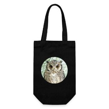 The majestic owl - Gift Bag for Bottles - black - Front
