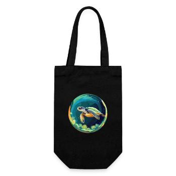 Turtle - Gift Bag for Bottles - black - Front