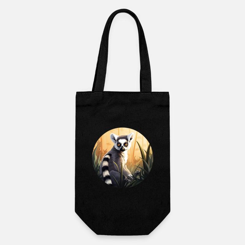 Lemur - Geschenkbeutel für Flaschen - Schwarz