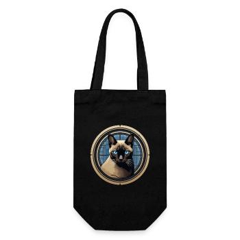 Siamese cat - Gift Bag for Bottles - black - Front