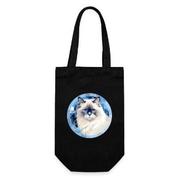 Ragdoll Katze - Geschenkbeutel für Flaschen - Schwarz - Vorne