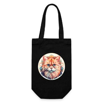 Perserkatze - Geschenkbeutel für Flaschen - Schwarz - Vorne