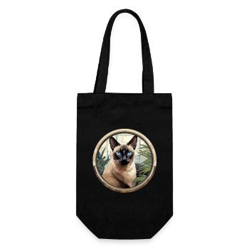 Siamese cat - Gift Bag for Bottles - black - Front