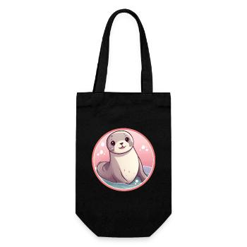 Sceau Kawaii - Sac à bouteille - noir - Devant