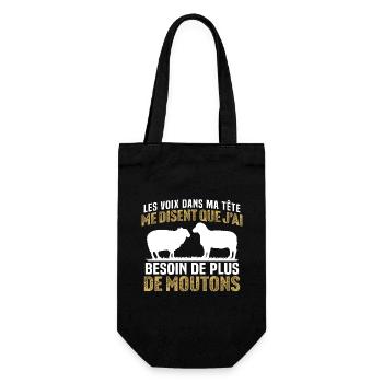 j'ai besoin de plus de moutons - Sac à bouteille - noir - Devant