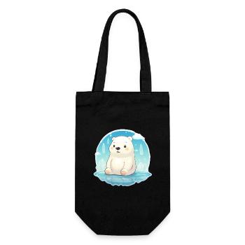 mignon petit ours polaire - Sac à bouteille - noir - Devant