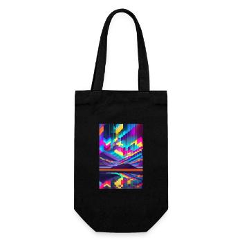 psychedelic glitch of pixels - Gift Bag for Bottles - black - Front