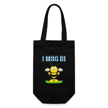 I MOG DI - BIENE - BLUMEN - LIEBE - BIENEN - LOVE - Geschenkbeutel für Flaschen - Schwarz - Vorne