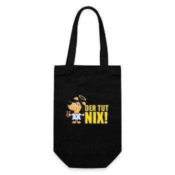 DER TUT NIX! - HUND - ENGEL - HUNDE - TIER - TIERE - Geschenkbeutel für Flaschen - Schwarz - Vorne