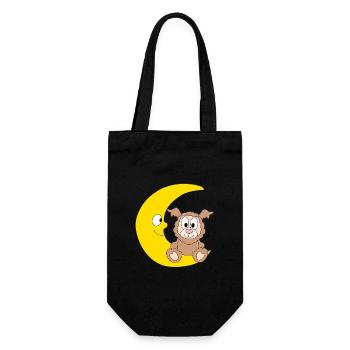 MOND - LAMA - TIER - ALPAKA - KIND - KINDER - BABY - Geschenkbeutel für Flaschen - Schwarz - Vorne