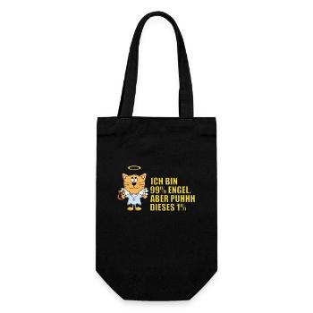 KATZE - KATER - KATZEN - TIER - TIERE - ENGEL - Geschenkbeutel für Flaschen - Schwarz - Vorne