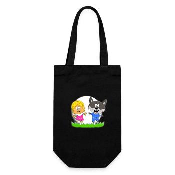 MÄDCHEN - DIE MIT DEM WOLF TANZT - TANZEN - KIND - Geschenkbeutel für Flaschen - Schwarz - Vorne