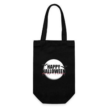HAPPY HALLOWEEN - MONDSCHEIN - FLEDERMÄUSE - Geschenkbeutel für Flaschen - Schwarz - Vorne