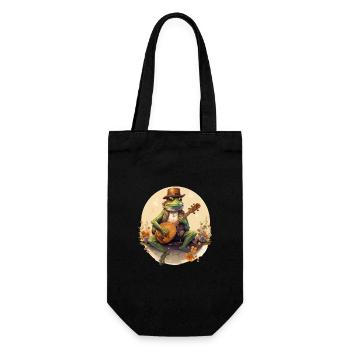 Frosch banjo cottagecore - Geschenkbeutel für Flaschen - Schwarz - Vorne