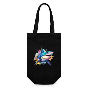 Shark watercolor - Gift Bag for Bottles - black - Front