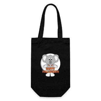 HAPPY HALLOWEEN - KOALA - MOND - MONDSCHEIN - TIER - Geschenkbeutel für Flaschen - Schwarz - Vorne