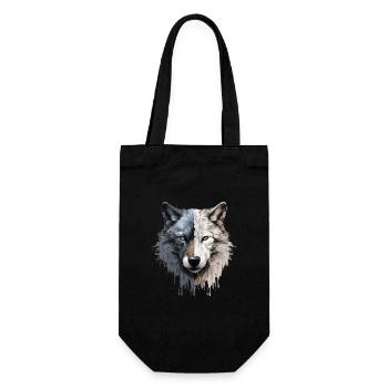 Wolf - Geschenkbeutel für Flaschen - Schwarz - Vorne