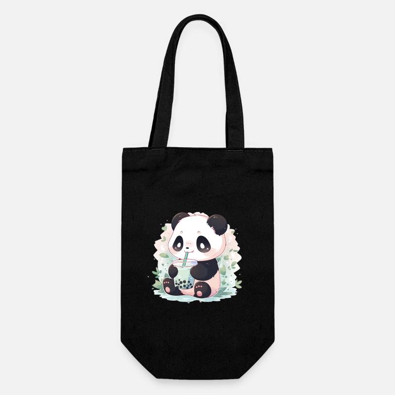 Kawaii panda bubble tea boba tea - Geschenkbeutel für Flaschen - Schwarz