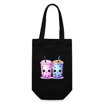 kawaii bubble tea boba tea - Geschenkbeutel für Flaschen - Schwarz - Vorne