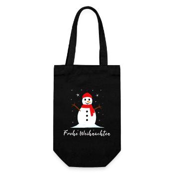 Frohe Weihnachten - Geschenkbeutel für Flaschen - Schwarz - Vorne