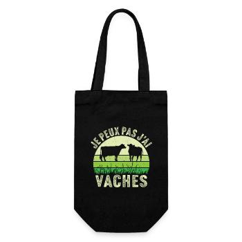 je peux pas j'ai vaches - Sac à bouteille - noir - Devant