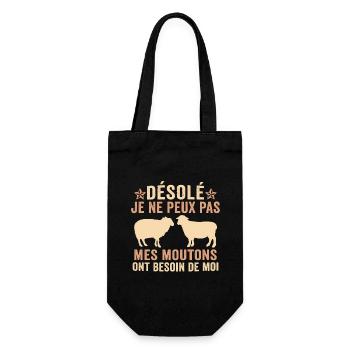 mes moutons ont besoin de moi - Sac à bouteille - noir - Devant