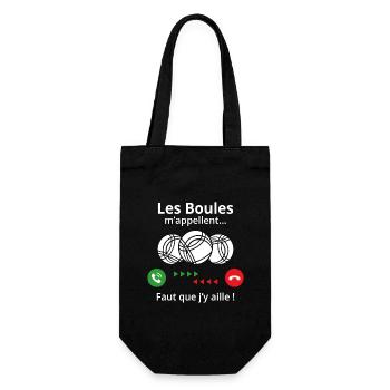 les boules m'appellent faut quẹ j'y aille - Sac à bouteille - noir - Devant
