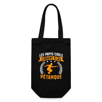Les Papys Cools jouent à la pétanque - Sac à bouteille - noir - Devant