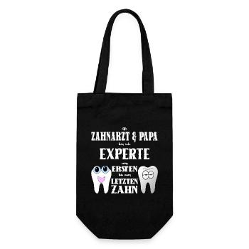 Zahnarzt Papa Zahnmediziner Vater Geschenk - Geschenkbeutel für Flaschen - Schwarz - Vorne