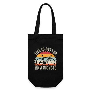 Das Leben ist besser auf einem Fahrrad T-Shirt Fahrrad Fahrrad - Geschenkbeutel für Flaschen - Schwarz - Vorne