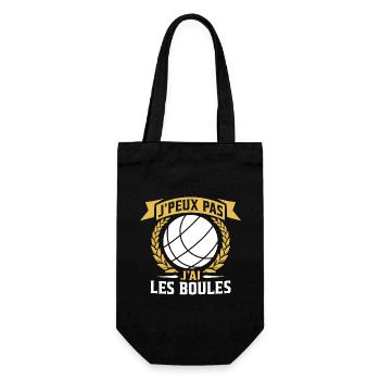 j'peux pas j'ai les boules humour de pétanque - Sac à bouteille - noir - Devant