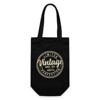 Vintage 1971 Birthday Gift 1971 - Gift Bag for Bottles - black - Front