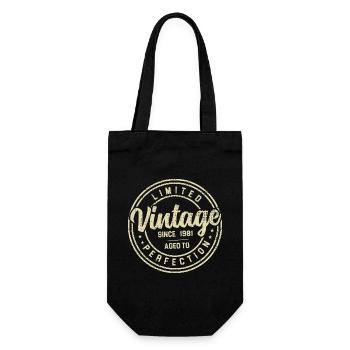 Jahrgang 1981 Geburtstagsgeschenk 1981 - Geschenkbeutel für Flaschen - Schwarz - Vorne