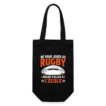 né pour jouer au rugby obligé d'aller à l'école - Sac à bouteille - noir - Devant