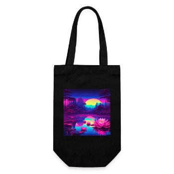 Water lilies on the lake - Gift Bag for Bottles - black - Front